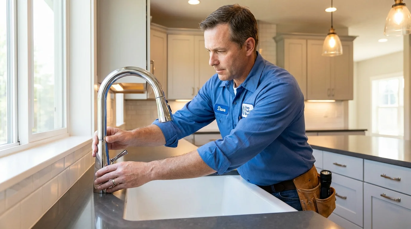 Kitchen faucet installation by Johns Plumbing LLC in Sellersville